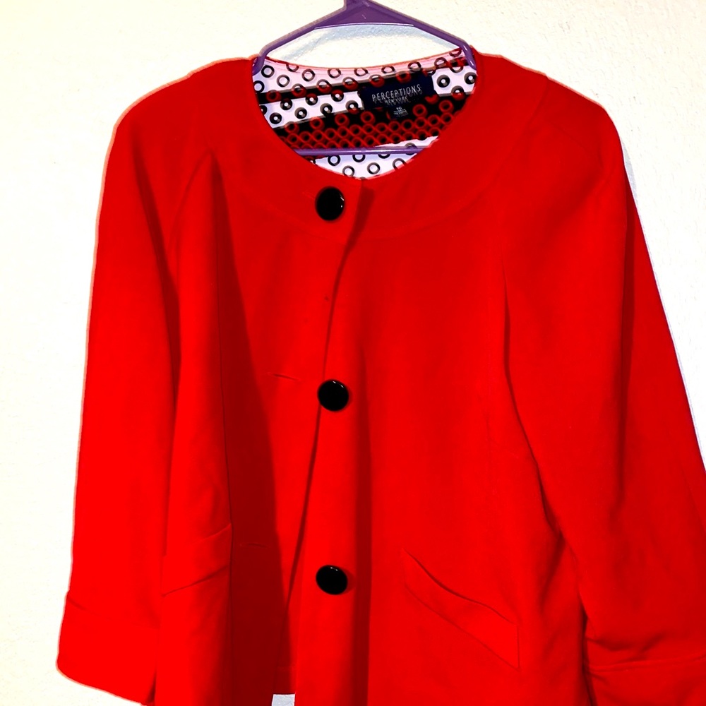 Red pea coat